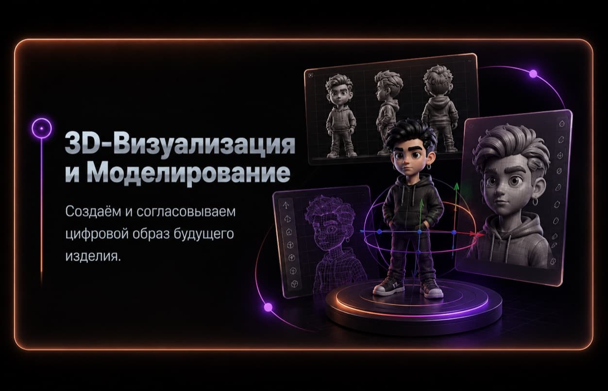 3D-модель персональной фигурки на экране моделлера