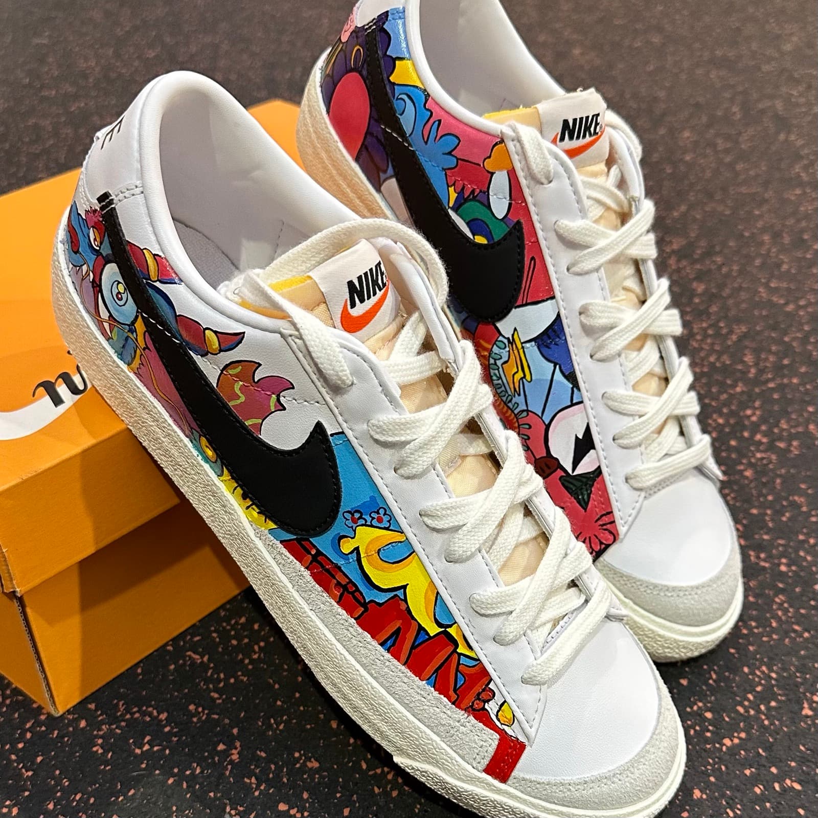 Кастомные кроссовки Nike Blazer с росписью Doodle Art