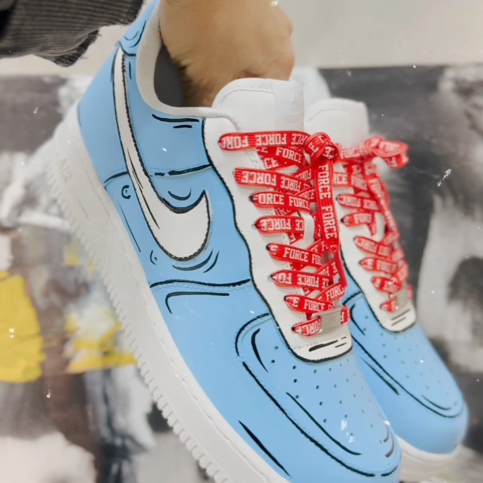 Кастомные кроссовки Nike Air Force 1 с эффектом 2D комикса